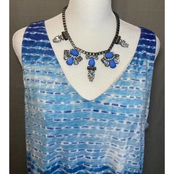 Express Y2k Blue Crystal Silver Wings Beautiful Statement Necklace - Picture 2 of 15